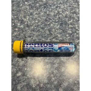 Mentos Mint Chewy Mints 1.32oz Roll in Clear Geocache Tube with Yellow Cap